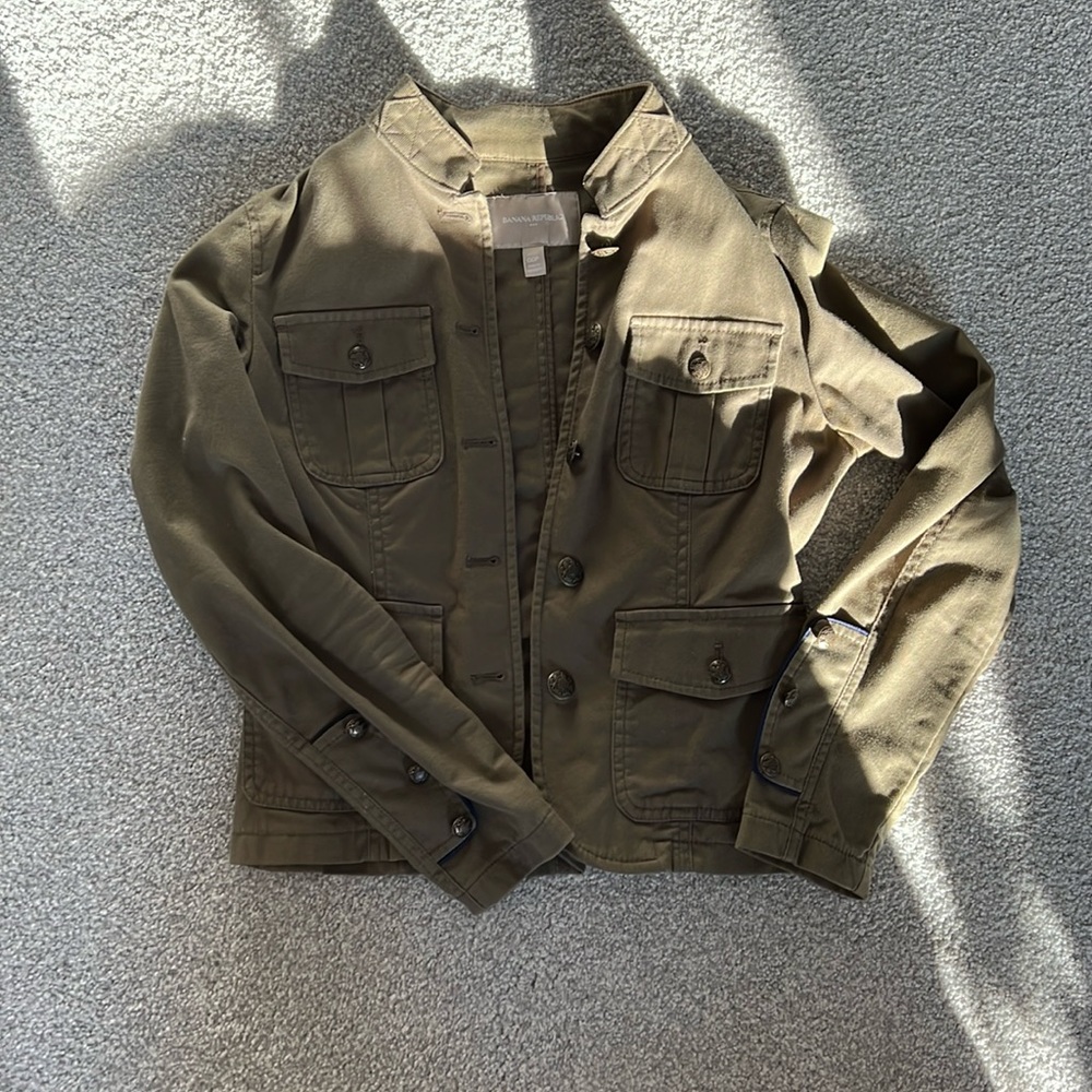 Banana Republic 00p green military jacket